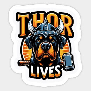 Rottweiler Viking Thor Lives Norse Design Sticker